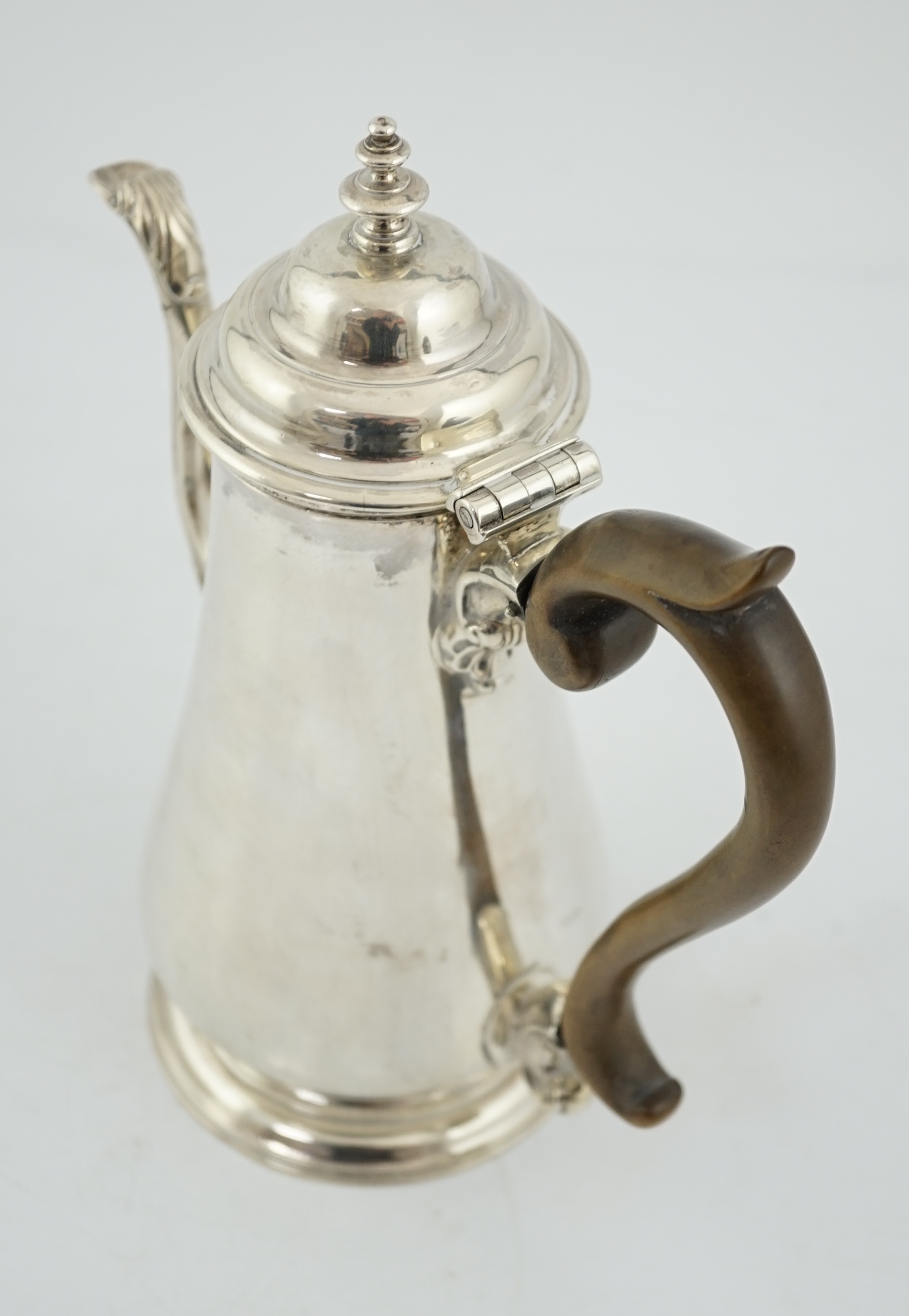 A George II silver coffee pot, possibly by William & Robert Peaston